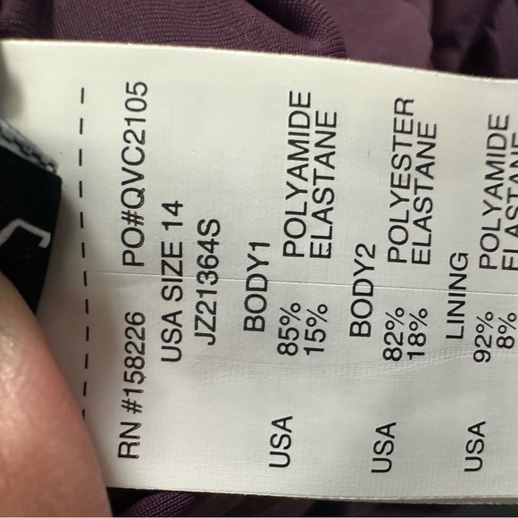 Jantzen Color Blocked Cross-Back Tankini Swimsuit in Sultana: 14 - Picture 9 of 9